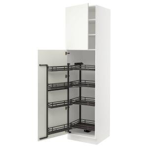 SEKTION High cabinet with pull-out pantry, white/Vallstena white, 24x24x90 "
