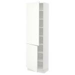 SEKTION High cabinet with shelves/2 doors, white/Vallstena white, 24x15x80 "