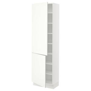 SEKTION High cabinet with shelves/2 doors, white/Vallstena white, 24x15x80 "