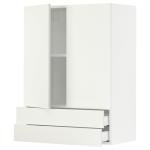 SEKTION Wall cabinet w 2 doors/2 drawers, white/Vallstena white, 30x15x40 "