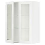SEKTION Wall cabinet with 2 glass doors, white Enköping/white wood effect, 30x15x40 "