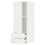 SEKTION Wall cabinet with door/2 drawers, white/Vallstena white, 15x15x40 "