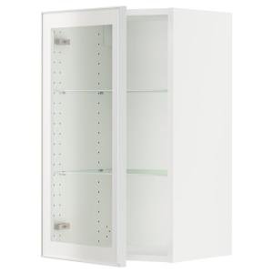 SEKTION Wall cabinet with glass door, white/Hejsta white clear glass, 18x15x30 "